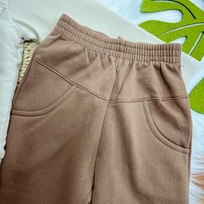 Conj. Casaco Canelado com Pelinho e Calça de Moletom - Areia